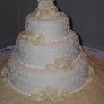 3 Beach Seashell and Scroll Cake