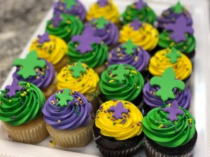 Mardi Gras signature cupcakes