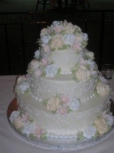 12 Spring Ivory with Scroll and Fresh Flowers